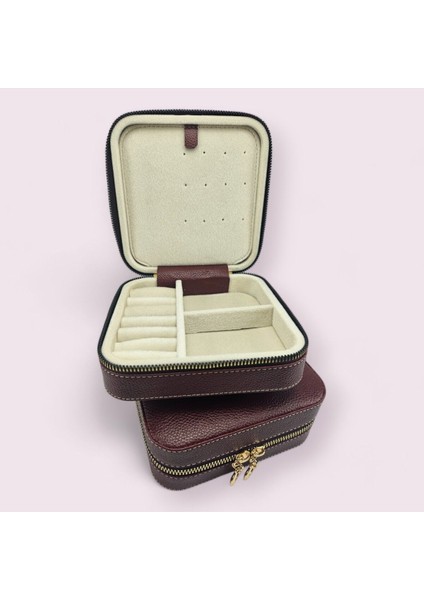 Bordo Küçük Fermuarlı Takı ve Seyahat Çantası, Şık ve Kullanışlı Tasarım fiyatları