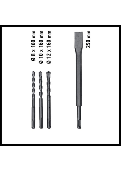 Kırıcı Delici TC-RH 620 4F Kit (620 W, pnömatik darbe mekanizması, 2,2 J darbe gücü, darbeli delme, delme, kırma ve keskileme, SDS-Plus, sürekli çalışma kilidi) - 4257992 modelleri