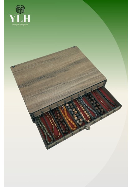 Kişiye Özel Ahşap Tesbih Koleksiyon Kutusu, Aksesuar ve Tesbihlik (20 Tesbihlik) fiyatları