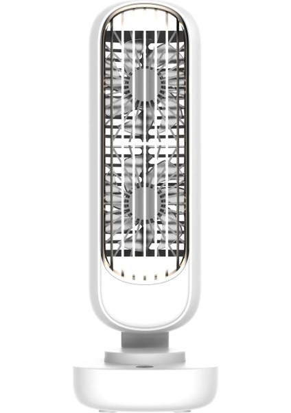 TSF-T19 7 Watt USB Şarjlı Çift Fan Masaüstü Vantilatör Beyaz
