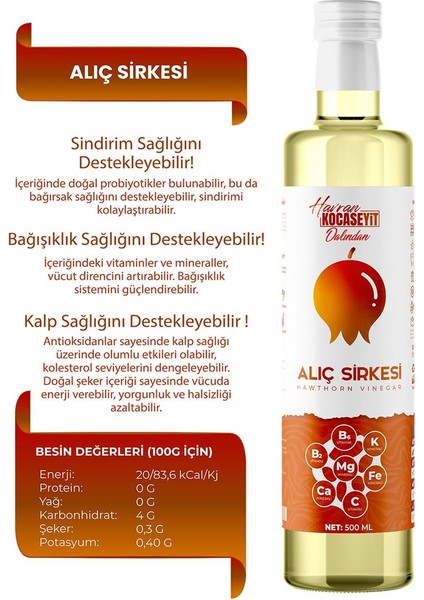 Doğal Alıç Sirkesi 500 ml fırsatları