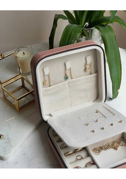 Pembe Kabin Kutusu Takı Organizatörü, Şık ve Pratik Saklama Çözümü fırsatları