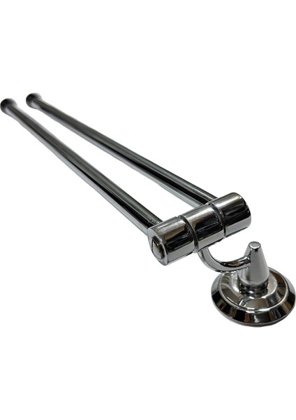 Yonca Çift Kollu Banyo Havluluk, Duvara Monte, Şık ve Dayanıklı, Pirinç Malzeme