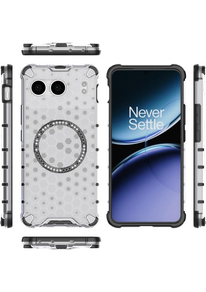 Oneplus Nord 4 Kılıfı Magsafe Honeycomb Tasarım Tpu+Pc Telefon Kılıfı-Şeffaf ile Uyumlu (Yurt Dışından)