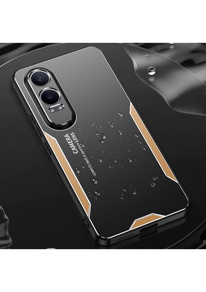 Oneplus Nord Ce4 Lite 5g/oppo K12X 5g(Çin)Kılıf Alüminyum Alaşımlı Zırh Telefon Kılıfı Rahat Tutuş-Kırmızı (Yurt Dışından)