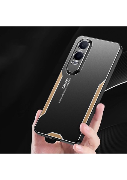 Oneplus Nord Ce4 Lite 5g/oppo K12X 5g(Çin)Kılıf Alüminyum Alaşımlı Zırh Telefon Kılıfı Rahat Tutuş-Kırmızı (Yurt Dışından)