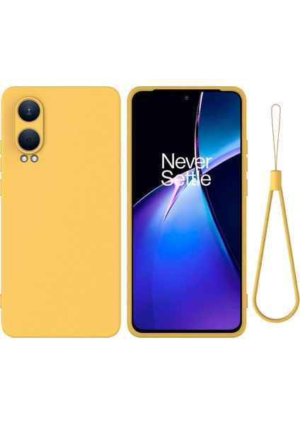 Oppo K12X 5g (Çin)/oneplus Nord Ce4 Lite 5g Kılıf Sıvı Silikon Düşmeye Karşı Dayanıklı Telefon Kılıfı El Kayışı Ile-Sarı (Yurt Dışından)