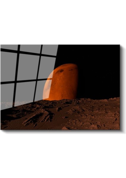 Kızıl Gezegen - Mars'ın Büyüleyici Yüzeyi Cam Tablo