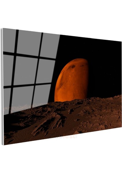 Kızıl Gezegen - Mars'ın Büyüleyici Yüzeyi Cam Tablo