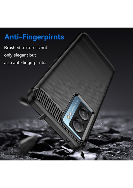 Oneplus Nord N20 Se 4g Karbon Fiber Doku Yumuşak Tpu Telefon Kılıfı Parmak Izi Önleyici Fırçalanmış Telefon Kılıfı-Siyah (Yurt Dışından) modelleri
