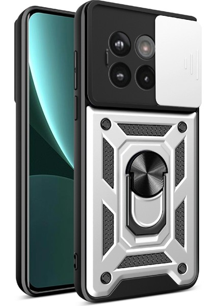 Oneplus 13R 5g/ace 5 Pro 5g/ace 5 5g Pc+Tpu Kickstand Telefon Kılıfı Kayar Kamera Kapağı-Gümüş (Yurt Dışından)