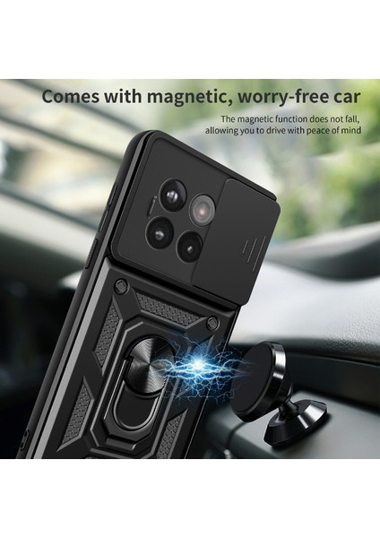 Oneplus 13R 5g/ace 5 Pro 5g/ace 5 5g Pc+Tpu Kickstand Telefon Kılıfı Kayar Kamera Kapağı-Gümüş (Yurt Dışından) modelleri