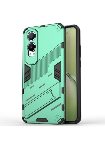 Oneplus Nord Ce4 Lite 5g/oppo K12X 5g (Çin) Kılıf Kickstand Hibrit Sert Pc Yumuşak Tpu Telefon Kılıfı-Yeşil (Yurt Dışından)