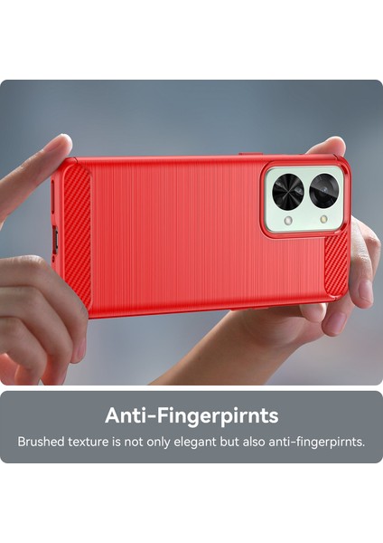 Oneplus Nord 2t 5g Hafif Ince Tpu Telefon Kılıfı Karbon Fiber Doku Fırçalanmış Yüzey Darbeye Dayanıklı Kapak-Kırmızı (Yurt Dışından) fırsatları