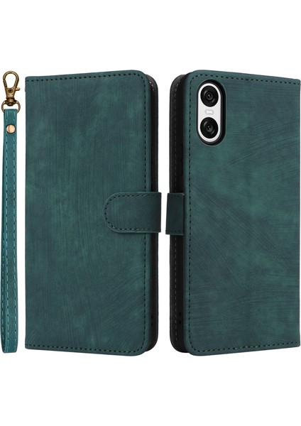 Sony Xperia 10 Vı Kılıf Pu Deri Standlı Kılıf Rfıd Engelleme Cüzdan-Yeşil (Yurt Dışından)