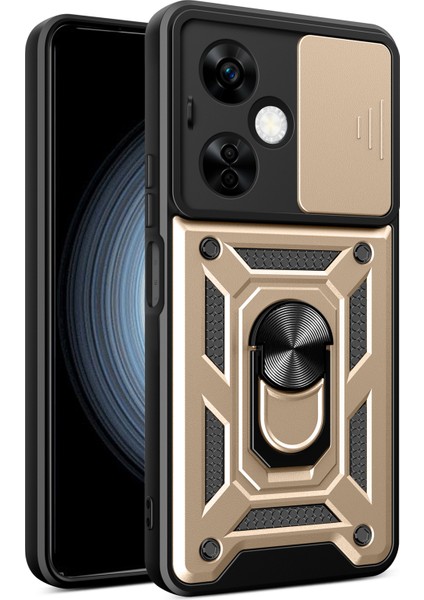 Oneplus Nord Ce 3 Lite 5G/N30 5g Arka Lens Koruma Telefon Kılıfı Pc+Tpu Kapak ve Ayaklık-Altın (Yurt Dışından)