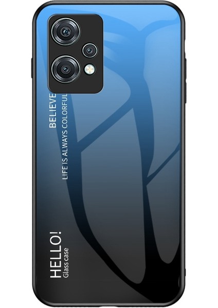 Oneplus Nord Ce 2 Lite 5g Degrade Telefon Kılıfı Temperli Cam + Sert Pc Arka Yumuşak Tpu Çerçeve Darbeye Dayanıklı Koruyucu Kılıf - Degrade Mavi Siyah (Yurt Dışından)