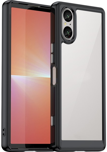 Sony Xperia 5 V Kılıf Tpu+Akrilik Cep Telefonu Arka Koruyucu Kapak-Siyah (Yurt Dışından)