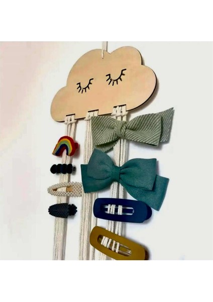 Bulut Şeklinde Takı Organizeri, Krem Renk, Şık ve Kullanışlı Tasarım