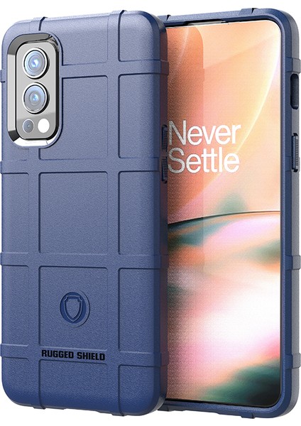 Tam Gövde Sağlam Kare Izgara Doku Darbeye Dayanıklı Yumuşak Tpu Düşme Koruyucu Kılıf Oneplus Nord 2 5g-Mavi (Yurt Dışından)