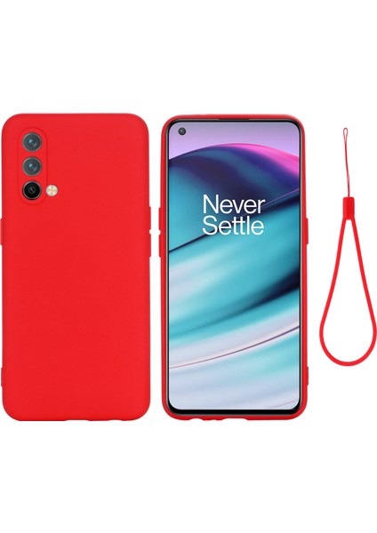 Oneplus Nord Ce 5g-Kırmızı Için Kayışlı Yumuşak Sıvı Silikon Ince Hafif Darbeye Dayanıklı Koruyucu Kılıf (Yurt Dışından)