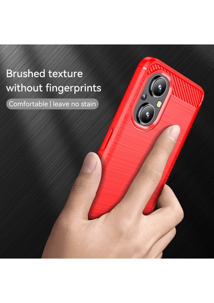 1.8mm Hava Yastığı Tpu Kılıf Fırçalanmış Yüzey Karbon Fiber Çizilmeye Dayanıklı Doku Telefon Kılıfı Isı Dağıtma Tasarımı ile Oneplus Nord N20 5g-Kırmızı (Yurt Dışından) modelleri
