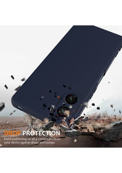 Sony Xperia 5 V Kılıfı Için Magsafe Sıvı Silikon Telefon Kılıfı ve Kordonu ile Uyumlu - Koyu Mavi (Yurt Dışından) modelleri