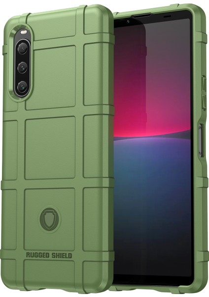 Sony Xperia 10 V Yumuşak Tpu Telefon Kılıfı Sağlam Kare Izgara Doku Çizilmeye Dayanıklı Koruyucu Kılıf-Yeşil (Yurt Dışından)