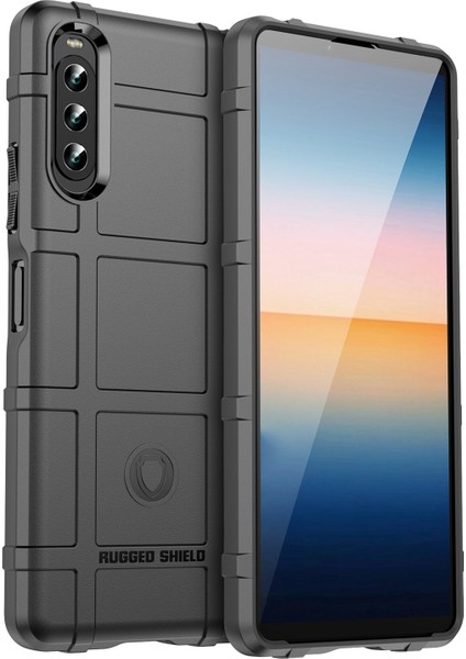 Sony Xperia 10 Iv Kalınlaştırılmış Tpu Koruyucu Kılıf Sağlam Kare Izgara Cep Telefonu Kılıfı-Siyah (Yurt Dışından)