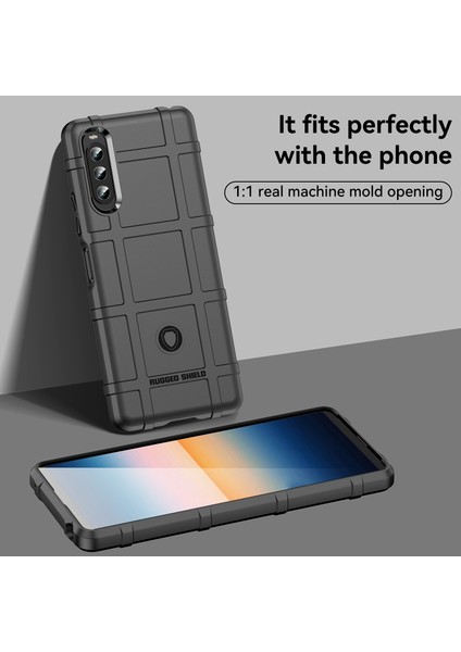 Sony Xperia 10 Iv Kalınlaştırılmış Tpu Koruyucu Kılıf Sağlam Kare Izgara Cep Telefonu Kılıfı-Siyah (Yurt Dışından) modelleri