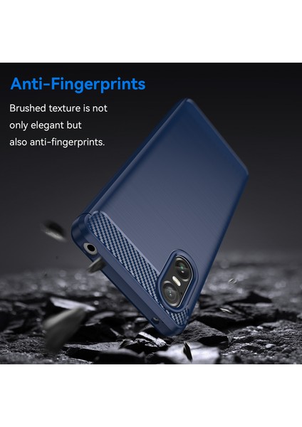 Sony Xperia 10 Vı Kılıf Parmak Izi Önleyici Karbon Fiber Doku Tpu Kapak-Mavi (Yurt Dışından) fırsatları