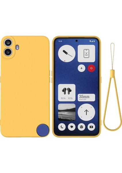For Nothing Cmf Telefon 1 Kılıf Sıvı Silikon Çizilmez Telefon Kılıfı El Askısı Ile-Sarı (Yurt Dışından)