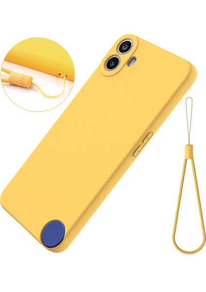 For Nothing Cmf Telefon 1 Kılıf Sıvı Silikon Çizilmez Telefon Kılıfı El Askısı Ile-Sarı (Yurt Dışından)