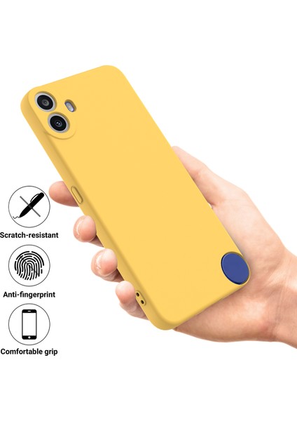 For Nothing Cmf Telefon 1 Kılıf Sıvı Silikon Çizilmez Telefon Kılıfı El Askısı Ile-Sarı (Yurt Dışından)