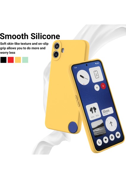 For Nothing Cmf Telefon 1 Kılıf Sıvı Silikon Çizilmez Telefon Kılıfı El Askısı Ile-Sarı (Yurt Dışından)