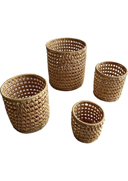 Sonbahar Rattan Dokuma Saklama Sepeti Meyve Tepsisi Delikli Sepet Ev Dokuma Küçük Tepsi (Yurt Dışından)