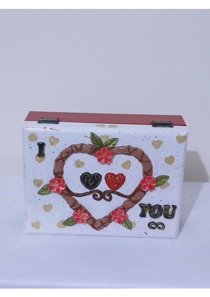 Ahşap Dekoratif Hediye Kutusu, Sevgililer Günü, Kırmızı 16,5X22,5X7,5 cm fırsatları