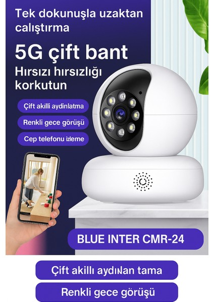 Cmr- 24 Akıllı Güvenlik Kamerası – 5g Destekli, 360° Dönebilen, Gece Görüşlü, Çift Yönlü Sesli