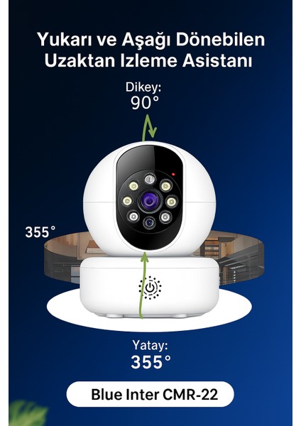 Cmr- 24 Akıllı Güvenlik Kamerası – 5g Destekli, 360° Dönebilen, Gece Görüşlü, Çift Yönlü Sesli