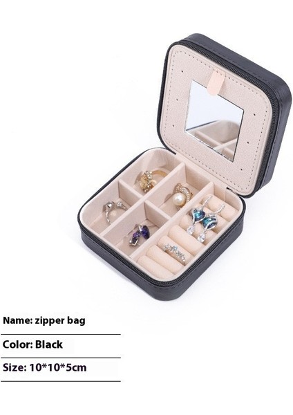 Aynalı Pu Mücevher Düzenleyici Taşınabilir Mücevher Ambalaj Kutusu Çok Fonksiyonlu (Yurt Dışından)