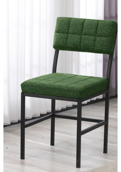 Dubai Modeli Kare Mutfak Masa Sandalye Takımı, 4 Sandalye 1 Sabit Beyaz Masa 70X70 Cm, Keten Kumaş