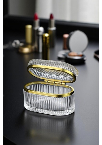 Şeffaf Cam Detaylı Mücevher ve Takı Kutusu, 14X9X8 Cm, Şık Tasarım fiyatları