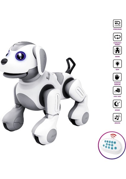 G52 Uzaktan Kumandalı Full Fonksiyon Şarjlı Interaktif Akıllı Robot Köpek