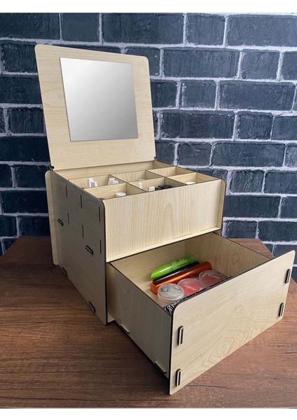 7 Gözlü Ahşap Makyaj ve Takı Organizeri, Şık ve Fonksiyonel Tasarım fiyatları