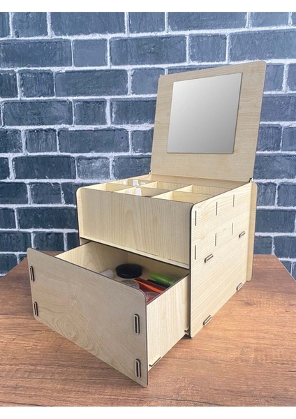 7 Gözlü Ahşap Makyaj ve Takı Organizeri, Şık ve Fonksiyonel Tasarım modelleri