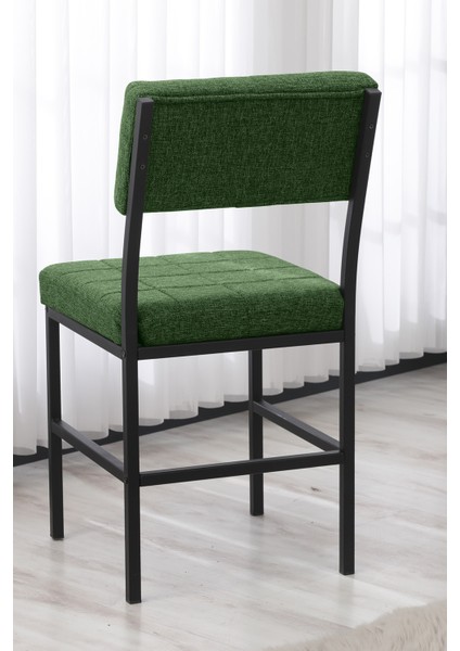 Dubai Modeli Kare Mutfak Masa Sandalye Takımı, 2 Sandalye 1 Sabit Ceviz Masa 70X70 Cm, Keten Kumaş indirimleri