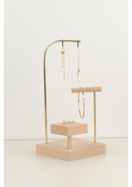 Ahşap Takı Düzenleyici, Küpe, Bileklik, Yüzük Standı, Şık ve Fonksiyonel Organizer