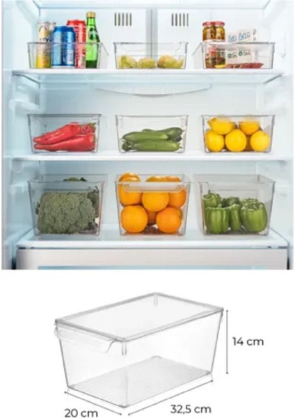 Büyük Boy Şeffaf Kapaklı Buzdolabı Organizeri - Pratik ve Şeffaf Çözüm fiyatları