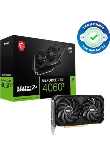 Yenilenmiş Geforce Rtx 4060 Ti Ventus 2x Black Oc 8gb 128BIT Dlss 3 Ekran Kartı