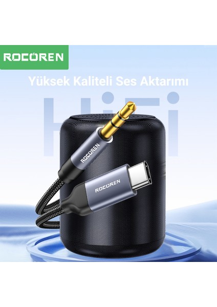 Type-C To 3.5mm Jack Aux Hi-Fi Dac Ses Kablosu 3 Metre